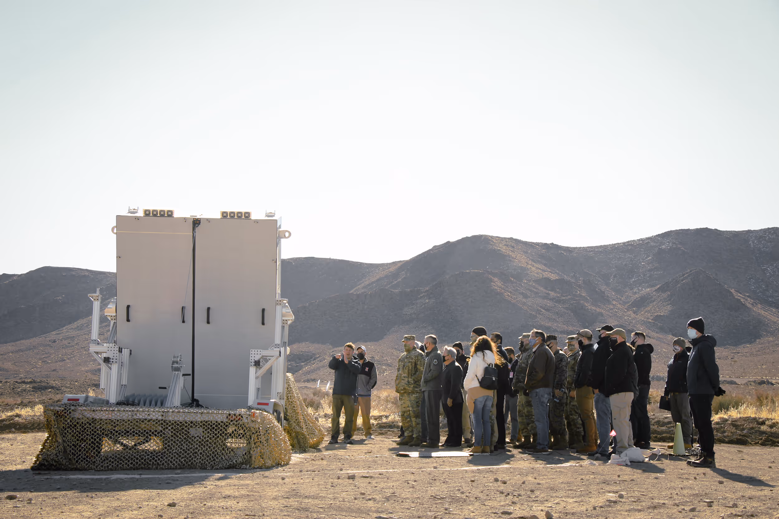 Customers viewing a working prototype of Leonidas at a recent field demonstration
